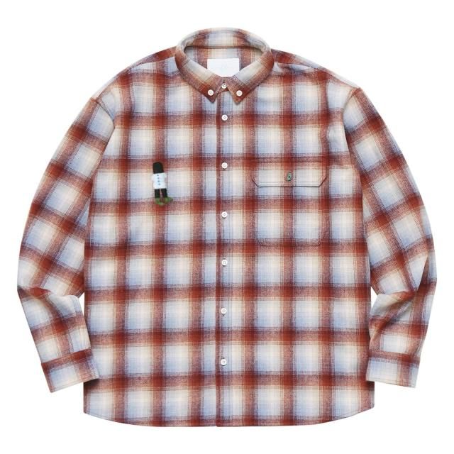 WHIMSY / HEAVY WOOL FLANNEL SHIRT RED