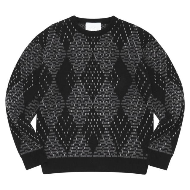 WHIMSY / BIG ARGYLE SWEATER BLACK