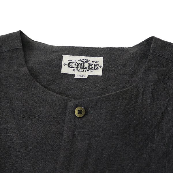 soldout! _ 2021春夏 CL-21SS029 Linen no collar L/S shirt ◇ CALEE 