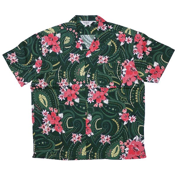 Msize / 2021春夏 CL-21SS080 Paisley pattern aloha S/S shirt ◆ CALEE キャリー :  半袖ペイズリー総柄シャツ/Green - HOOD