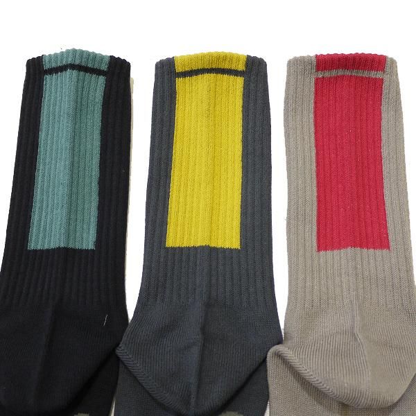 Fsize / 21春夏 R211237 クツシタ ◆ REMILLA × 玉井商店 : 靴下,ソックス/Dark  Charcoal×Mint,Steel Gray×Yellow,Gray×Pink - HOOD