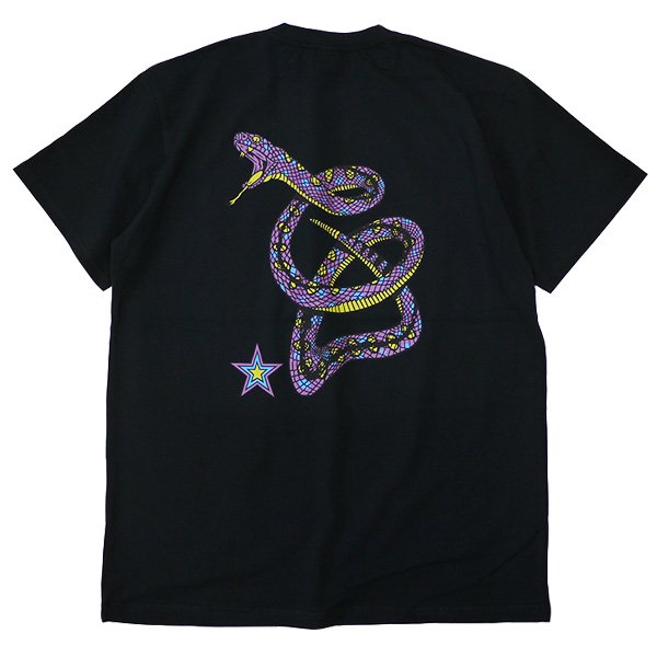 M,L,XLsize / 2021春夏 CL-21SS083 Stretch snake logo t-shirt ◆ CALEE キャリー :  半袖スネークTシャツ(ストレッチ)/Black - HOOD