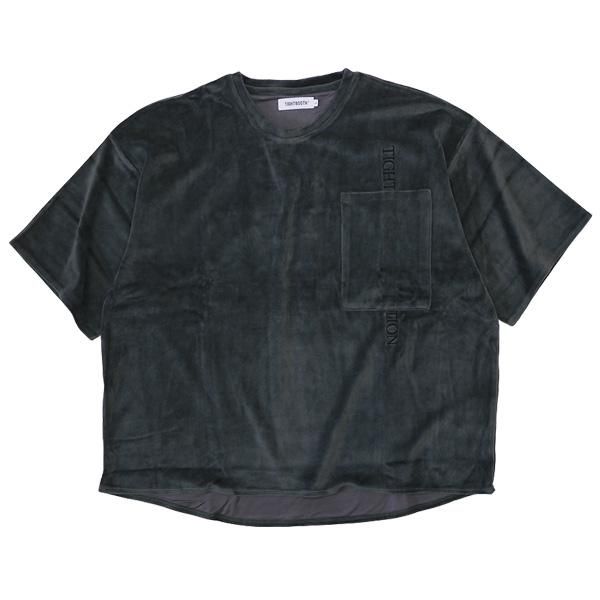 厚手 TIGHTBOOTH タイトブース ストレートアップロゴ ベロア Tシャツ 厚手 TIGHTBOOTH タイトブース ストレートアップロゴ ベロア T