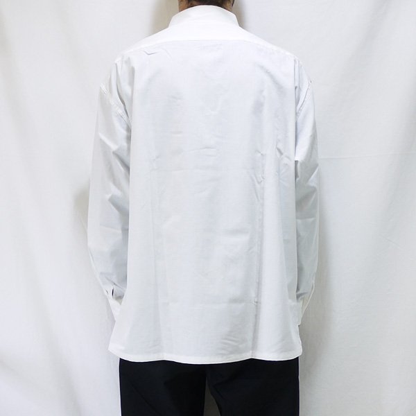 SALE 30%OFF! _ Lsize CL-22SS031 Cotton broad cloth guayabera shirt ◆ CALEE  : 長袖キューバシャツ White×Blue - HOOD