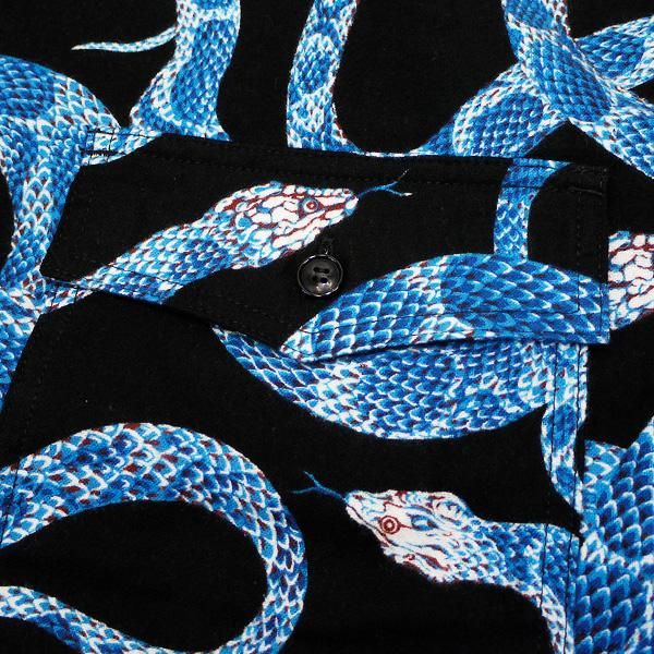 CALEE スネーク柄 開襟シャツ S CALEE(キャリー) シャツ Allover snake pattern S/S shirt