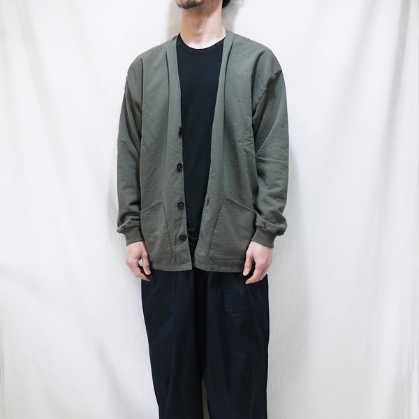 soldout! _ 2022春夏 R221202 モカカーデ ◇ REMILLA レミーラ : コットン スウェットカーディガン(裏毛)/Khaki  Olive - HOOD