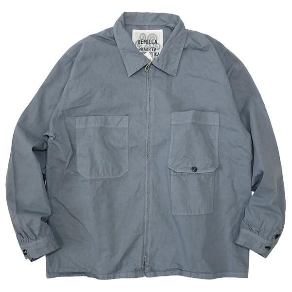 soldout! _ 2022春夏 R221201 ラックシャツ ◇ REMILLA レミーラ : ジップ シャツジャケット Blue Gray - HOOD soldout! _ 2022春夏 R221201 ラックシャツ ◇ REMILLA レミーラ : ジップ シャツジャケット Blue Gray - HOOD