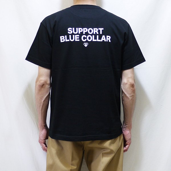 soldout! _ 2022春夏 OL-803-022 POCKET TEE'S -Support- ◇ BLUCO ブルコ :  半袖サポートブルーカラー ポケットTシャツ Black - HOOD