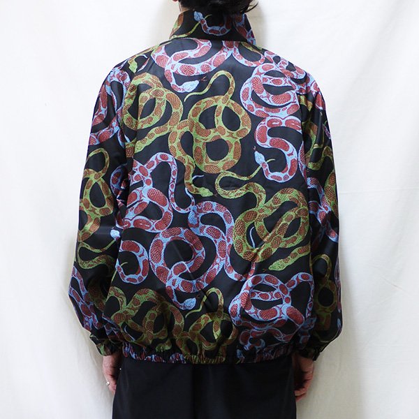 SALE 20%OFF! _ Lsize CL-22AW014 Allover snake pattern track jacket ◆ CALEE  : スネーク総柄トラックジャケット Black - HOOD