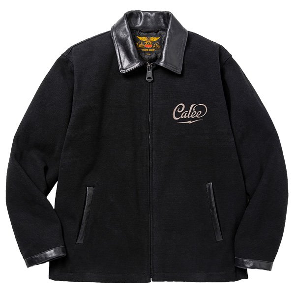 M,Lsize _ 2022秋冬 CL-22AW065 Logo embroidery sports type jacket ◆ CALEE :  キャンバス スポーツタイプジャケット Black - HOOD