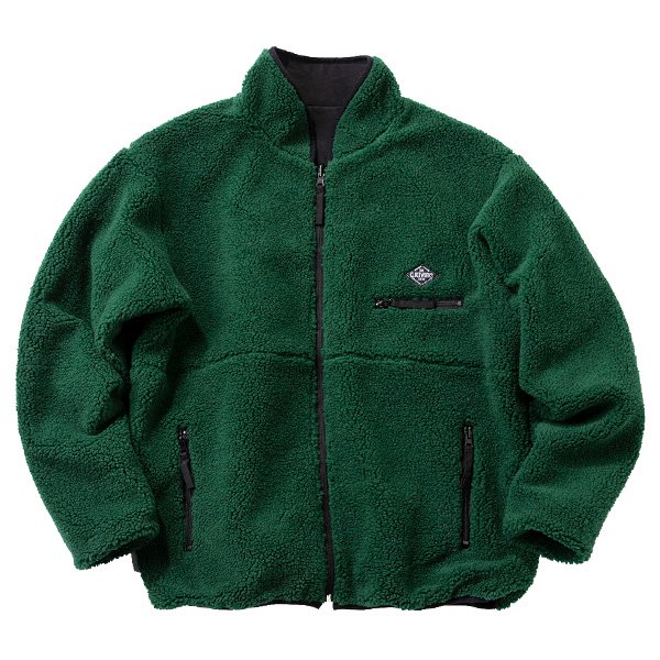 SALE 30%OFF! _ XLsize #04467 VERMONT REVERSIBLE JACKET ◆ CLUCT : ボア×ナイロン  リバーシブルジャケット Green×Black - HOOD