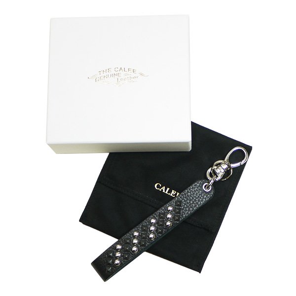 soldout! _ CL-22AW002SP Round & Pyramid studs leather key ring 