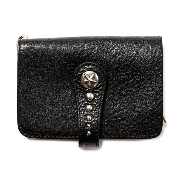 Fsize _ CL-22AW021 Silver star concho strap leather wallet