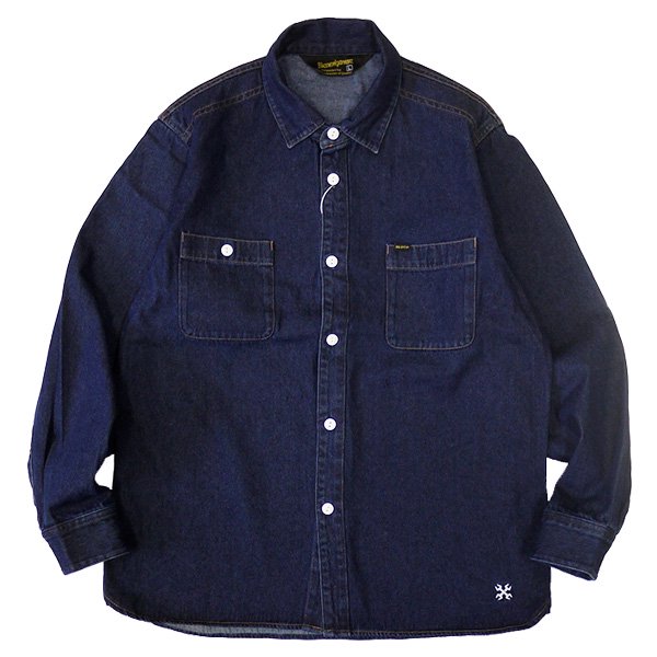 soldout! _ bluco work garment 1122 DENIM WORK SHIRT ◇ BLUCO ブルコ : 長袖デニムワークシャツ  Navy - HOOD