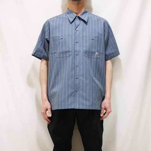 藍職人 野良着馬T-S パッチワーク 半袖シャツ ダークブルー 藍職人 野良着馬T-S パッチワーク 半袖シャツ ダークブルー