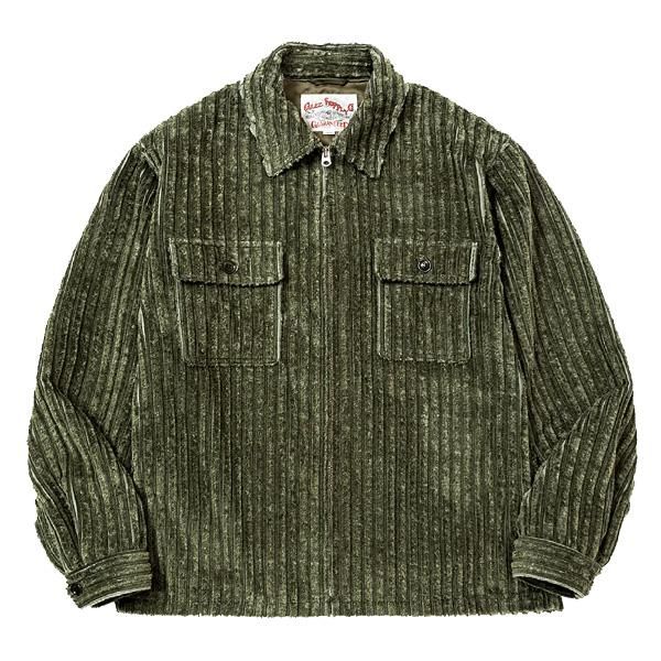 soldout! _ CL-23AW021 JUMBO CORDUROY ZIP SHIRT JACKET ◇ CALEE キャリー : コーデュロイジャケット Olive - HOOD soldout! _ CL-23AW021 JUMBO CORDUROY ZIP SHIRT JACKET ◇ CALEE キャリー : コーデュロイジャケット Olive - HOOD