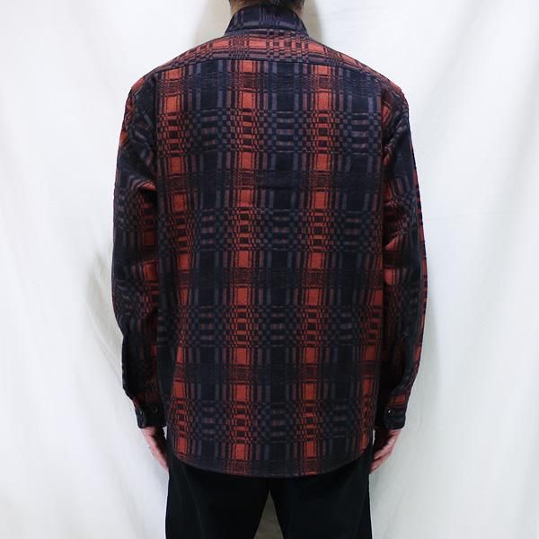 CALEE - Dobby check pattern L/S shirt (Gray) / ドビー