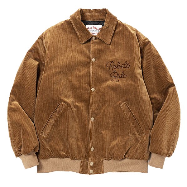 Lsize _ 2023秋冬 CL-23AW059 EMBROIDERY CORDUROY AWARD TYPE JACKET ◇ CALEE  キャリー : コーデュロイジャケット Camel - HOOD