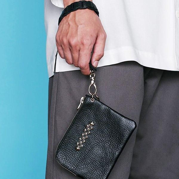 Fsize _ CL-24SS010LE CHAIN LEATHER WRIST STRAP ◇ CALEE Fsize _ CL-24SS010LE CHAIN LEATHER WRIST STRAP ◇ CALEE