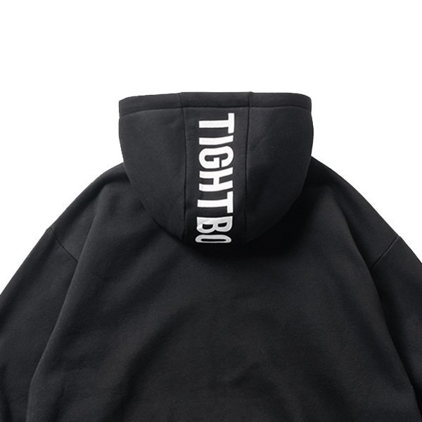 soldout! _ TBPR FW24-SW02 LOGO ZIP HOODED SWEAT SHIRT ◇ TIGHTBOOTH タイトブース :  ロゴジップアップパーカ(裏起毛) Black - HOOD