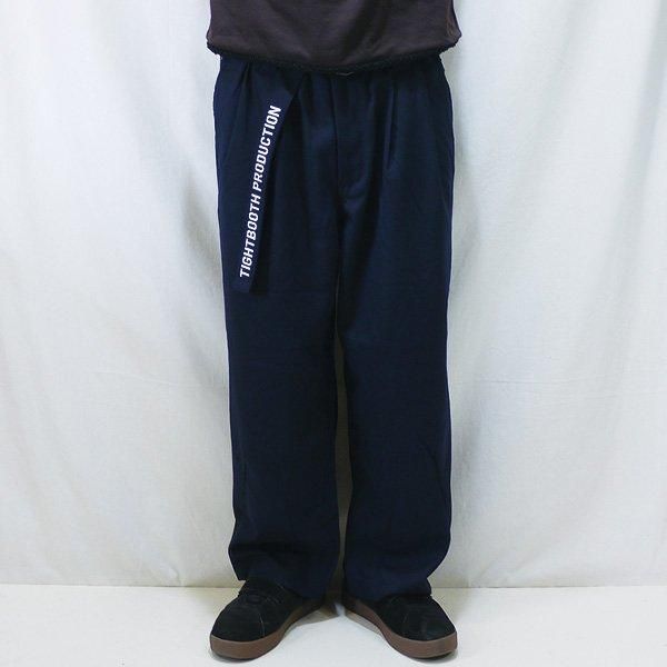 Lsize _ TBPR FW24-B09 BAGGY SLACKS ◆ TIGHTBOOTH タイトブース : ポリエステルツイル バギーパンツ  Navy - HOOD