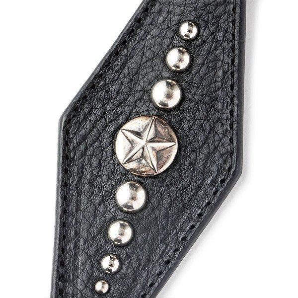 soldout! _ CL-24SS024LE SILVER STAR CONCHO LEATHER KEY RING