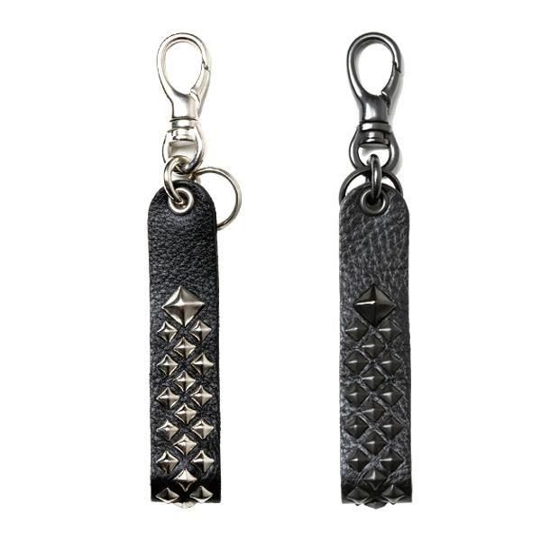 Fsize _ CL-25SS017LE STUDS LEATHER FLAT KEY RING ◇ CALEE Fsize _ CL-25SS017LE STUDS LEATHER FLAT KEY RING ◇ CALEE