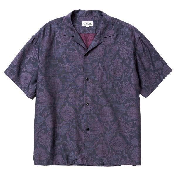 M,Lsize _ CL-25SS005JQ FLOWER JACQUARD CHAMBRAY SS SH
