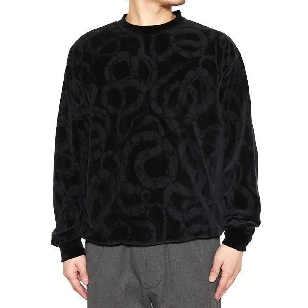 XLsize _ CL-25AW001SNK JQ VELOUR CREW NECK CS SNAKE PATTERN
