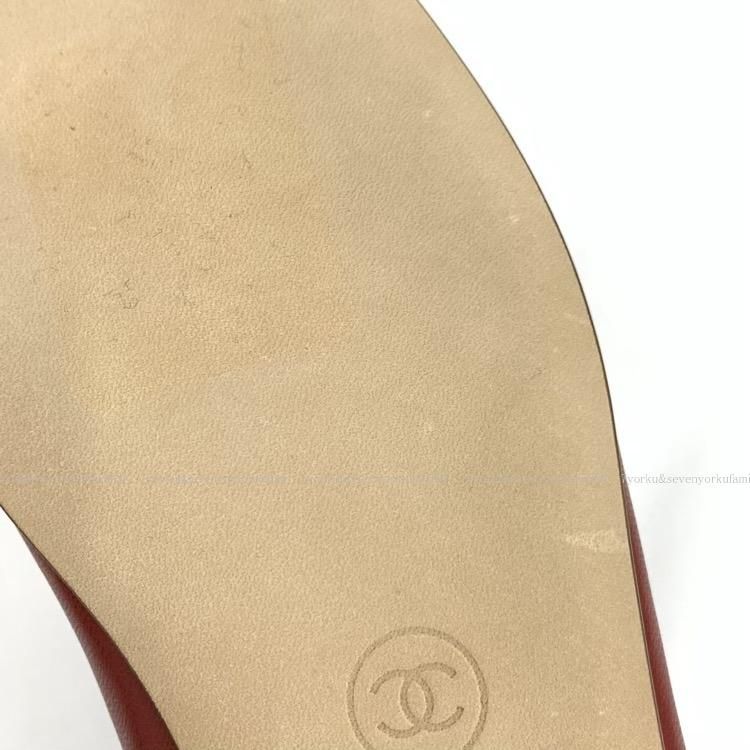 CHANEL シャネル バレリーナ フラットシューズ パンプス レッド