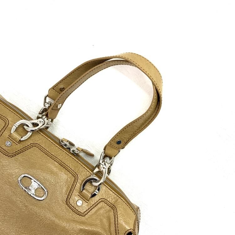 CELINE セリーヌ ボストン バッグ ヴィンテージレザー ベージュ CELINE セリーヌ ボストン バッグ ヴィンテージレザー ベージュ