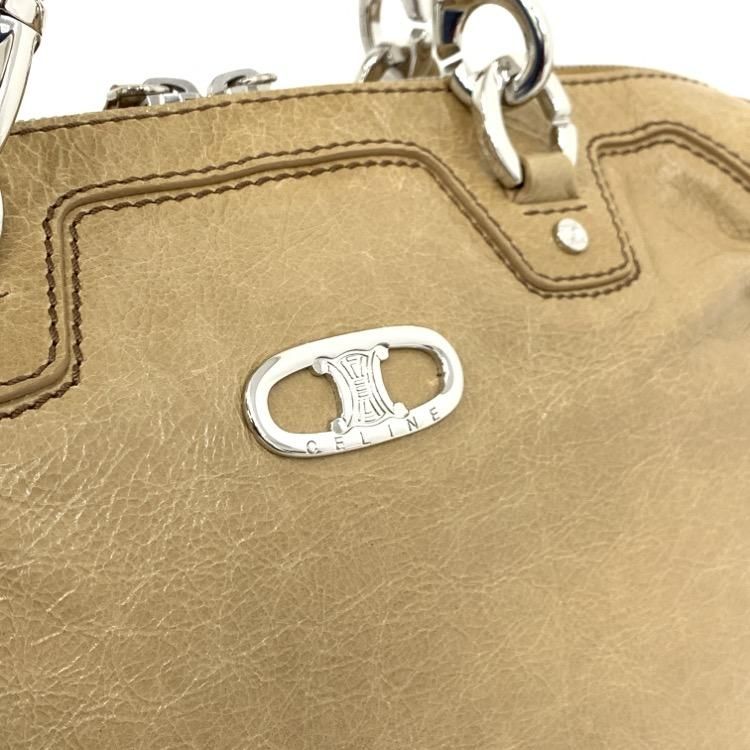 CELINE セリーヌ ボストン バッグ ヴィンテージレザー ベージュ CELINE セリーヌ ボストン バッグ ヴィンテージレザー ベージュ