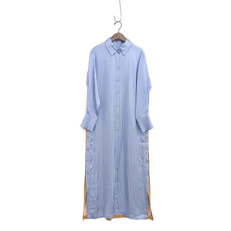 MYLAN マイラン Bi-Color Stripe Shirt Dress サテンシャツワンピース 