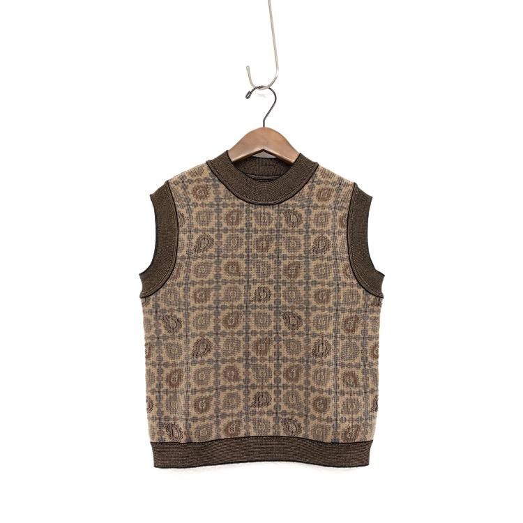 Mame Kurogouchi マメクロゴウチ Paisley Jacquard Knitted Vest