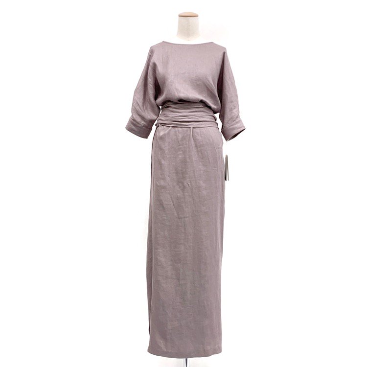 pelleq ペレック French linen twill wrapped dress リネンラップワンピース ajisai OP0502-SA22