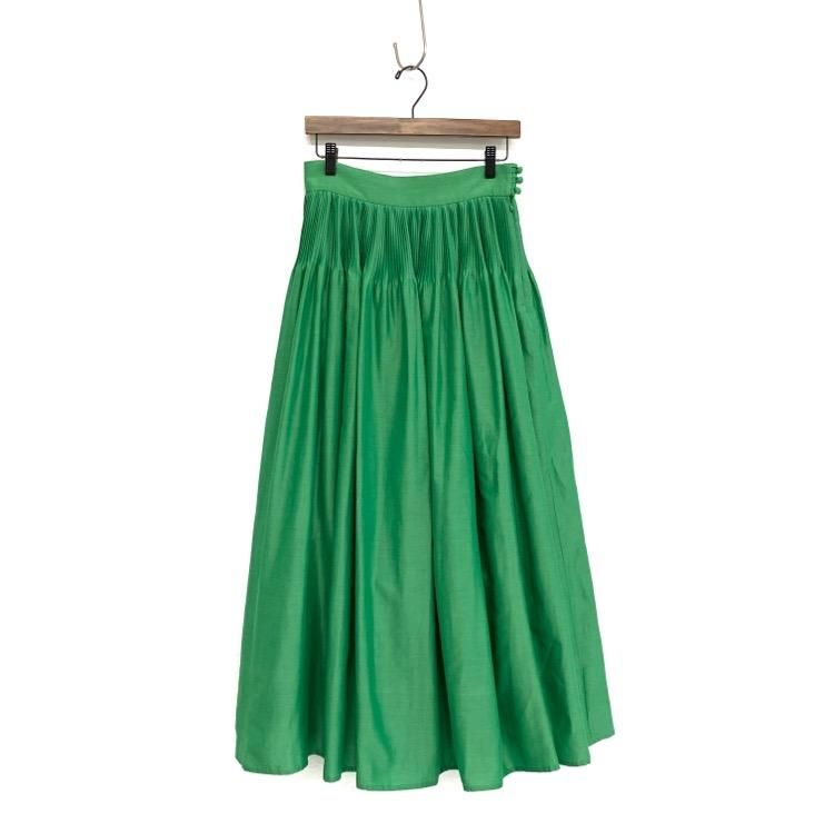 Mame Kurogouchi マメクロゴウチ Silk Cotton Flared Skirt シルクコットンプリーツスカート MM22PS-SK703 - 7YORKU ONLINE
