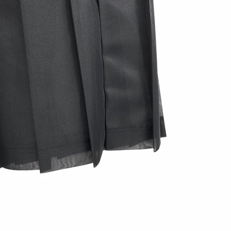 TOGA PULLA トーガプルラ ポリエステルメッシュスカート メタルバックルベルト ブラック 36 TP01-FG234