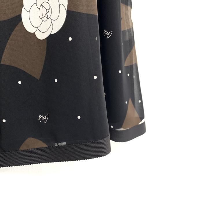 M'S GRACY エムズグレイシー カメリアリボンプリントシフォンスカート