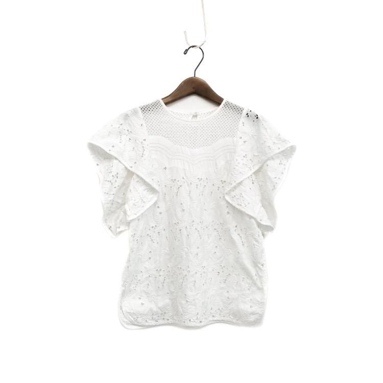 日本全国送料無料商品人気ランキング Kurogouchi Mame マメクロゴウチ Tops lace Cutwork Floral Tシャツ(半袖/袖なし)