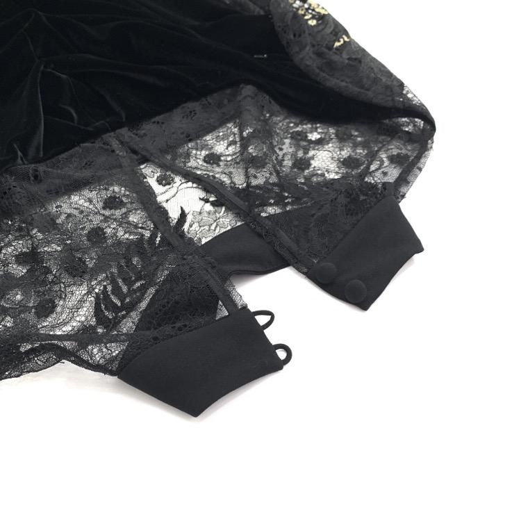 Mame Kurogouchi マメクロゴウチ Leaver Lace Sleeves Velour Mame Kurogouchi マメクロゴウチ Leaver Lace Sleeves Velour