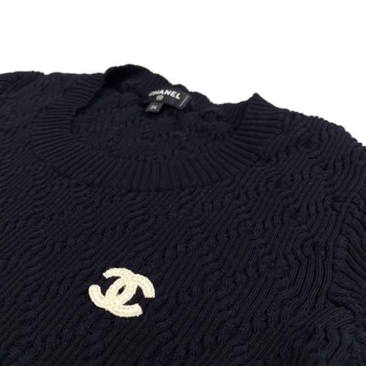 CHANEL シャネル ココマーク プルオーバーニットトップス コットン