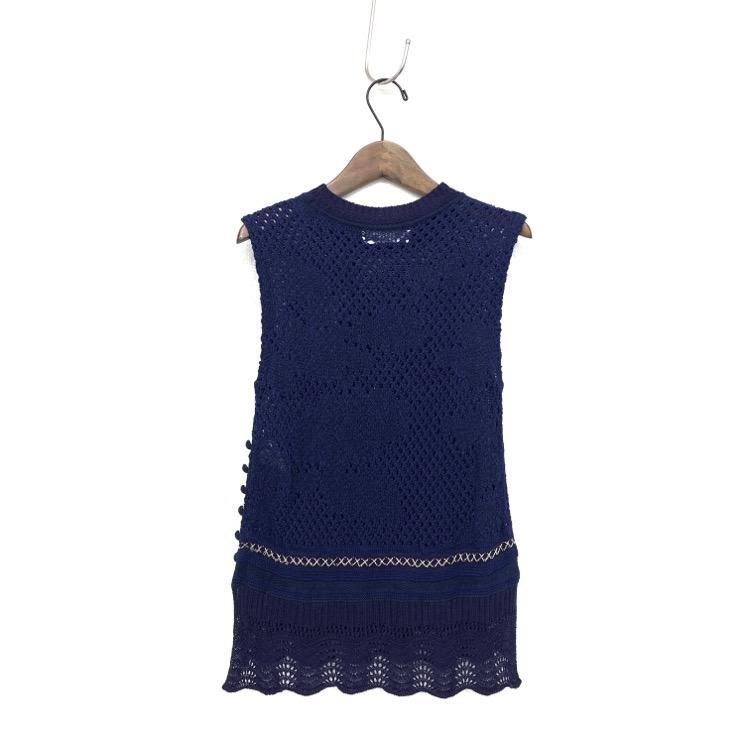 MameKuマメクロゴウチ　Sleeveless Scala Knit Tops