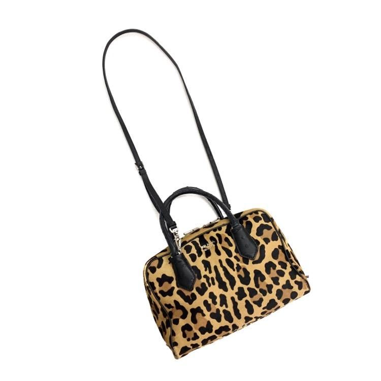 PRADA プラダ ハラコ×オーストリッチ ハンドバッグ ショルダー PRADA プラダ ハラコ×オーストリッチ ハンドバッグ ショルダー