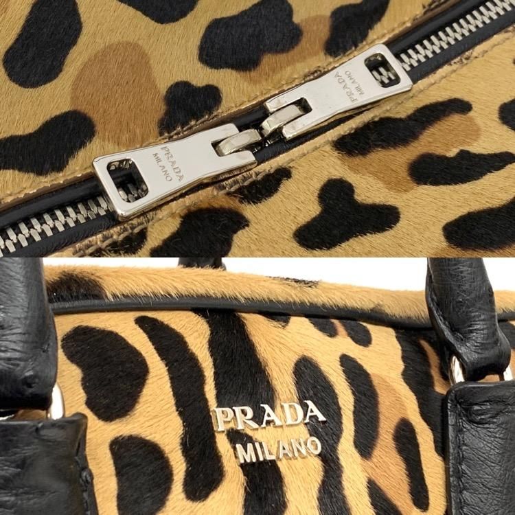 PRADA プラダ ハラコ×オーストリッチ ハンドバッグ ショルダー PRADA プラダ ハラコ×オーストリッチ ハンドバッグ ショルダー