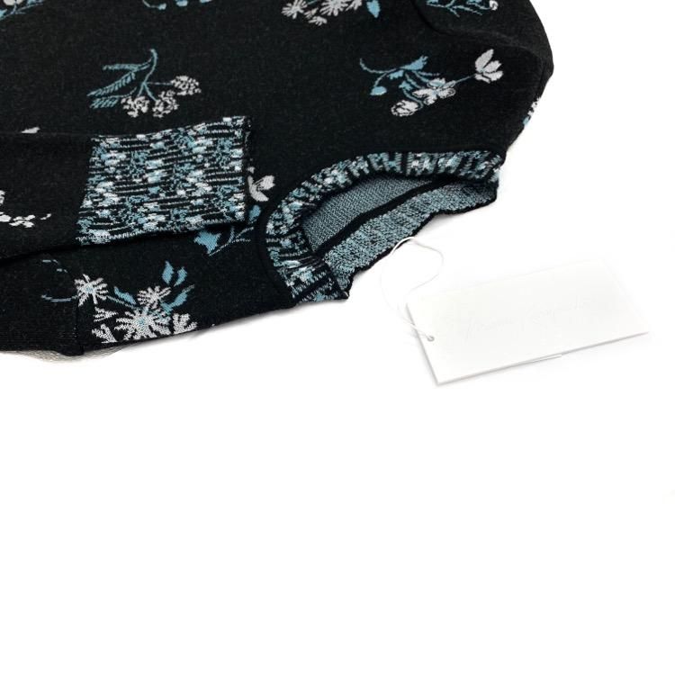 Mame Kurogouchi マメクロゴウチ Floral Jacquard Knitted Top コスモス柄ニット ブラック  MM22PF-KN730 - 7YORKU ONLINE