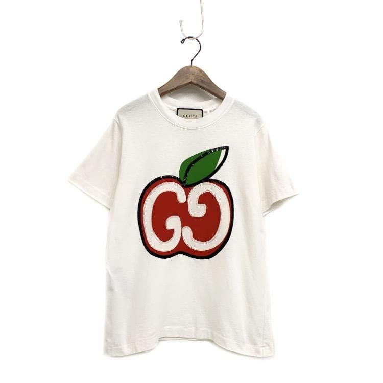 GUCCI グッチ GGアップルプリントTシャツ カットソー スパンコール