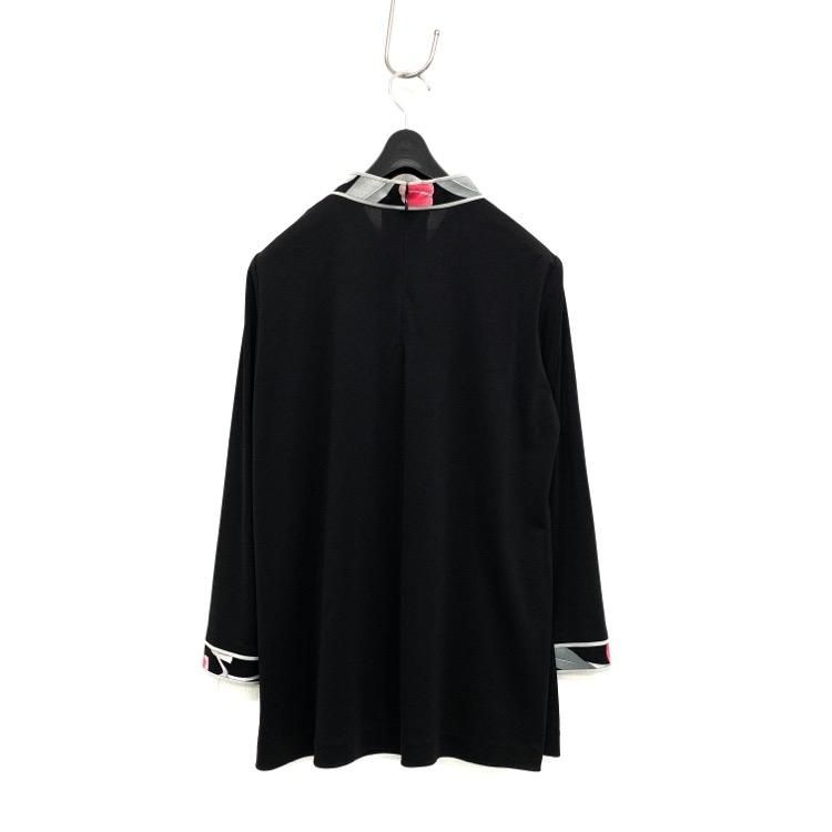 美品❣️ レオナール REONARD トップス 黒フラワーデザイン LEONARD レオナール フラワープリントジャージートップス