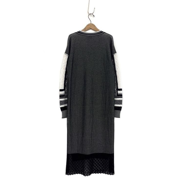 Mame Kurogouchi マメクロゴウチ Mixed Knitted Fablic Dress