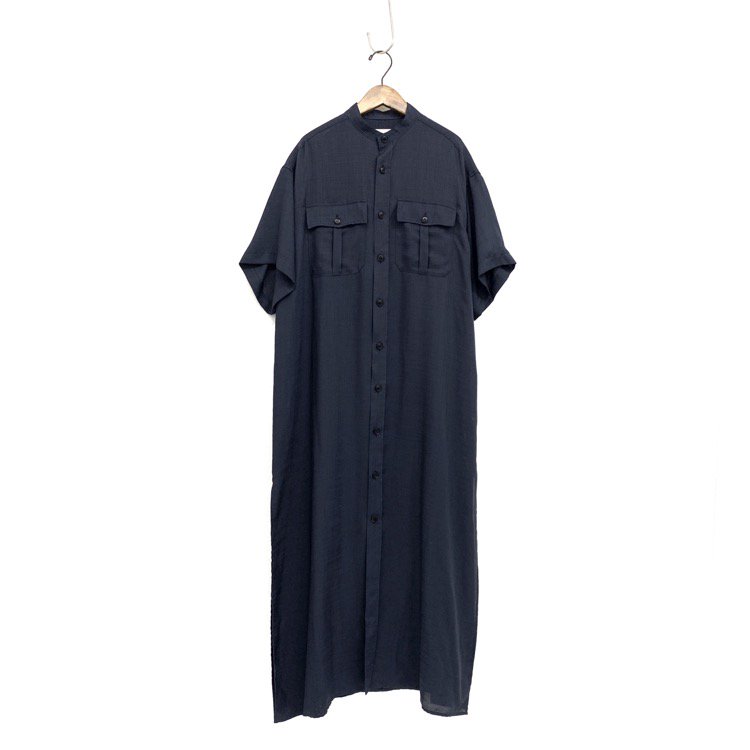 HYKE ハイク SHARK SKIN SHIRT MAXI DRESS ロングシャツワンピース