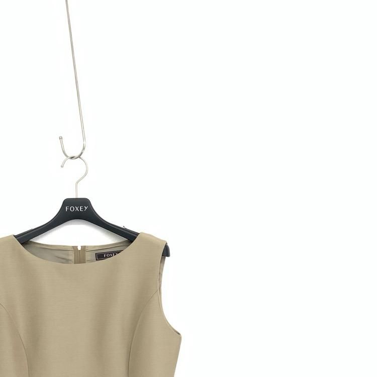 FOXEY フォクシー ドレス シャーベット ワンピース ウールシルク アッシュモカ 40 37624-SOFN - 7YORKU ONLINE